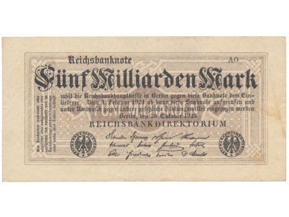 75508 75508 nemecko 5 milliarden mark 1923 ro 120d