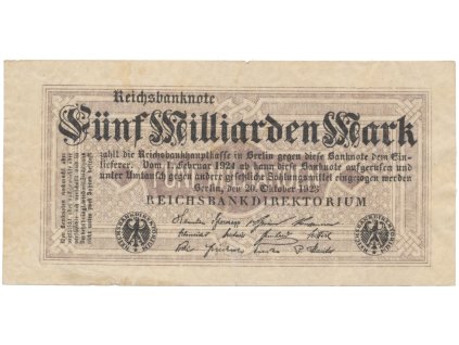 75523 75523 nemecko 5 milliarden mark 1923 ro 120e