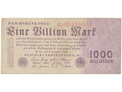 75544 75544 nemecko 1 billion mark 1923 ro 126a