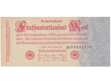 76018 76018 nemecko 500 000 mark 1923 ro 91a