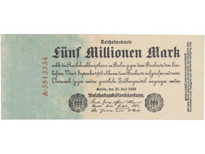 76111 76111 nemecko 5 millionen mark 1923 ro 94