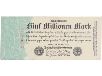 76114 76114 nemecko 5 millionen mark 1923 ro 94