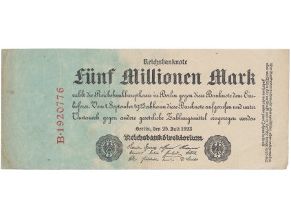 76117 76117 nemecko 5 millionen mark 1923 ro 94