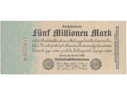 76120 76120 76120 nemecko 5 millionen mark 1923 ro 94