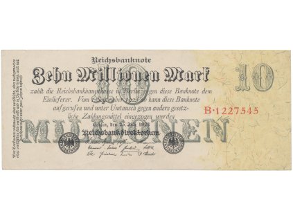 76135 76135 76135 nemecko 10 millionen mark 1923 ro 95