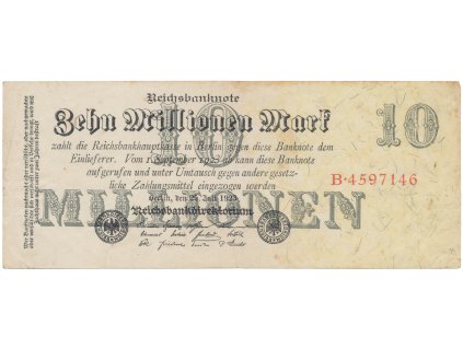 76141 76141 76141 nemecko 10 millionen mark 1923 ro 95
