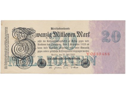 76147 76147 76147 nemecko 20 millionen mark 1923 ro 96a