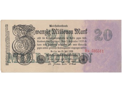 76171 76171 nemecko 20 millionen mark 1923 ro 96b