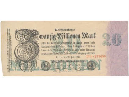 76174 76174 nemecko 20 millionen mark 1923 ro 96b