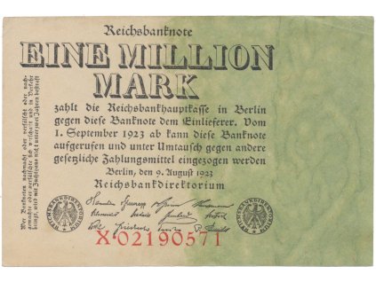 76264 76264 76264 nemecko 1 million mark 1923 ro 100