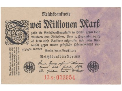76312 76312 76312 nemecko 2 millionen mark 1923 ro 102c