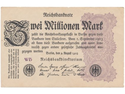 76354 76354 76354 nemecko 2 millionen mark 1923 ro 103d