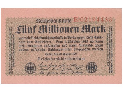 76411 76411 nemecko 5 millionen mark 1923 ro 104a