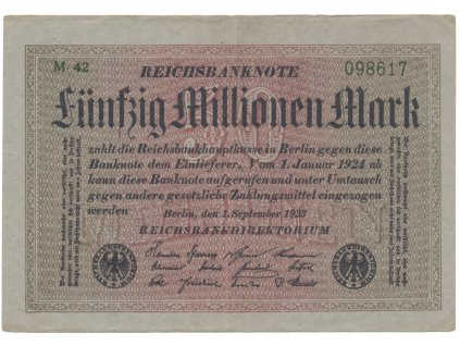 76489 76489 76489 nemecko 50 millionen mark 1923 ro 108b