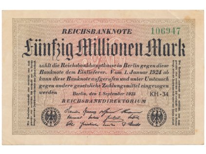 Německo, 50 Millionen Mark 1923, Ro.108k