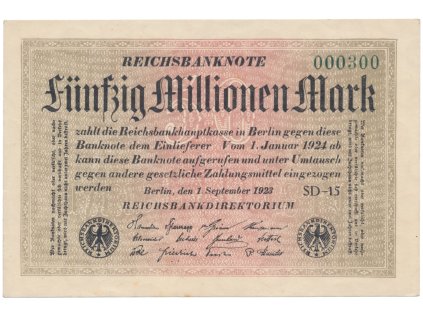 76576 76576 76576 nemecko 50 millionen mark 1923 ro 108h