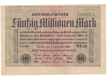 Německo, 50 Millionen Mark 1923, Ro.108e
