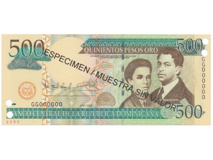 76846 76846 76846 dominikanska republika 500 pesos oro 2009 p 179s2