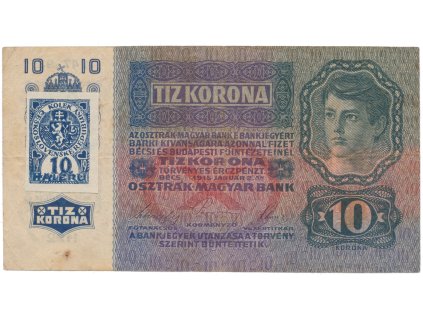 78067 10 koruna 1915 1919 strihany kolek hej 1a