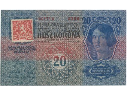 78076 20 koruna 1913 1919 i vydani hej 2