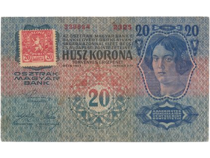 78079 20 koruna 1913 1919 i vydani hej 2