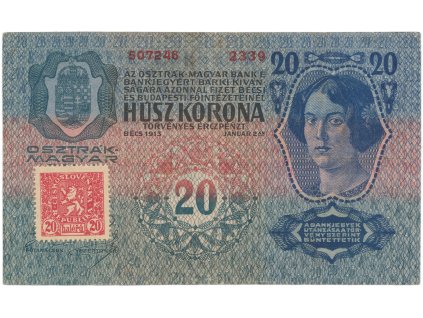 78082 20 koruna 1913 1919 i vydani hej 2