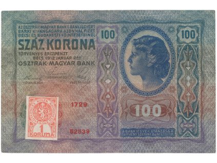 78115 100 koruna 1912 1919 kolkovana hej 5a