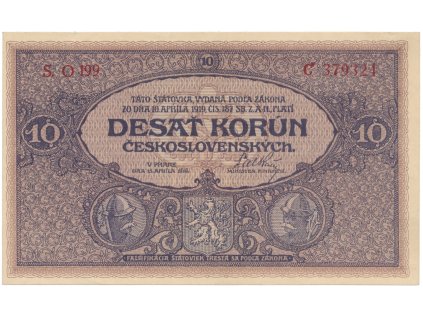 78151 10 koruna 1919 serie o 199 hej 9b