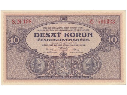 78217 10 koruna 1927 serie n hej 22b