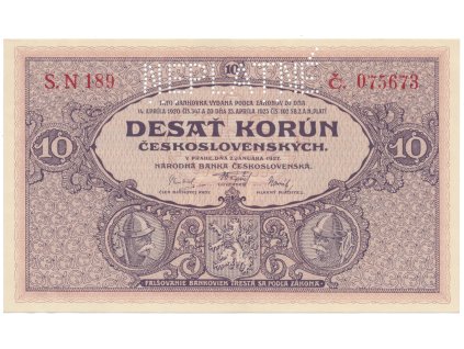 78229 10 koruna 1927 serie n neplatne hej 22b s2