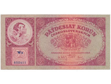 78253 50 koruna 1929 serie wa hej 24b