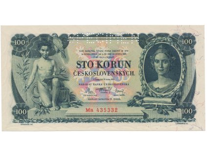 78421 100 koruna 1931 serie ma ga specimen hej 25b1 s1