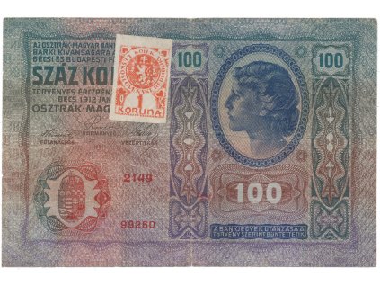 78457 100 koruna 1912 1919 kolkovana hej 5a