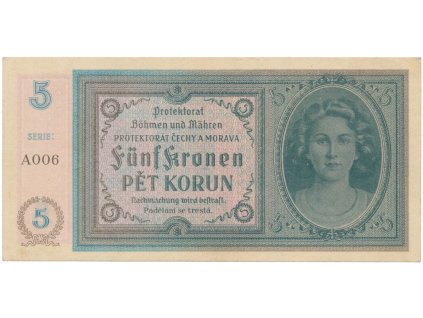 5 Koruna b.d. (1940), série A, Hej.31a