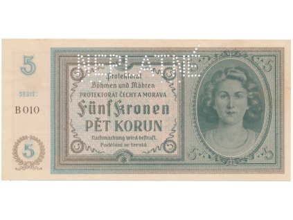5 Koruna b.d. (1940), série B, NEPLATNÉ, Hej.31a.S2