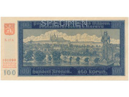 78694 100 koruna 1940 ii vydani serie a specimen hej 33a s1