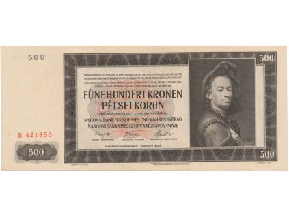 500 Koruna 1942, I. vydání, série B, Hej.35a