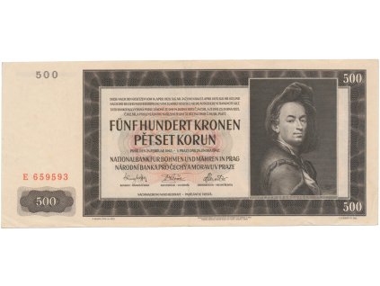 500 Koruna 1942, I. vydání, série E, Hej.35a