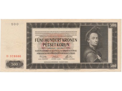 500 Koruna 1942, I. vydání, série D, Hej.35a