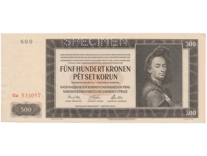 78736 2 500 koruna 1942 ii vydani specimen hej 36a s1