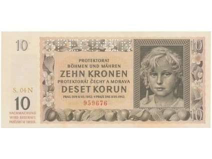 78742 10 koruna 1942 serie n specimen hej 37b1 s1