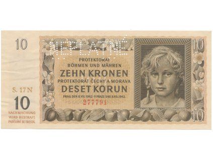 78745 10 koruna 1942 serie n neplatne hej 37b1 s2