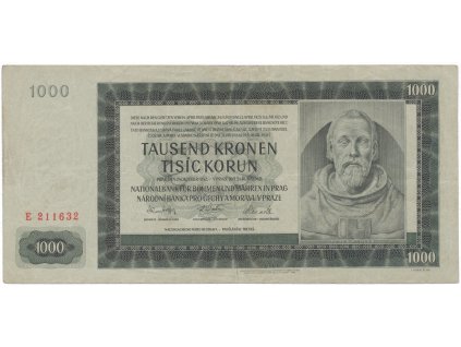 78754 1000 koruna 1942 i vydani serie e hej 38a