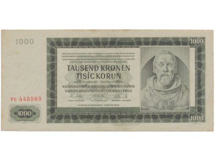 1000 Koruna 1942, II. vydání, série Fb, Hej.39a