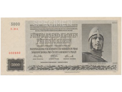 5000 Koruna 1944, SPECIMEN, Hej.41a.S1