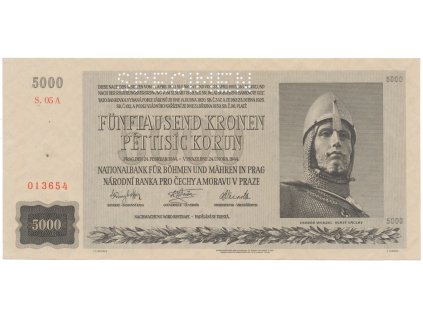 5000 Koruna 1944, SPECIMEN, Hej.41a.S1