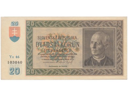 20 Koruna 1939, série Yz 46, Hej.47a2