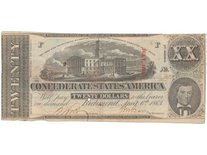 CSA, 20 Dollar 1863, P.58
