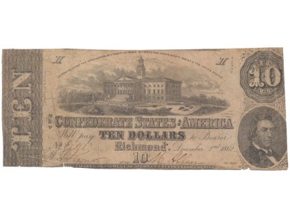 CSA, 10 Dollar 1862, P.52