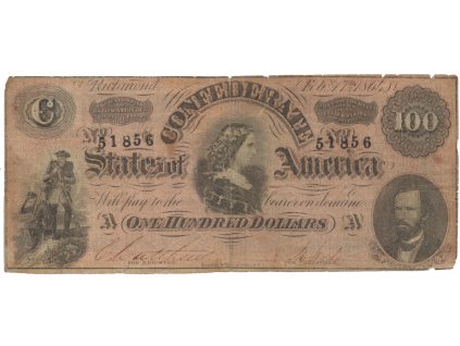 CSA, 100 Dollar 1864, P.71
